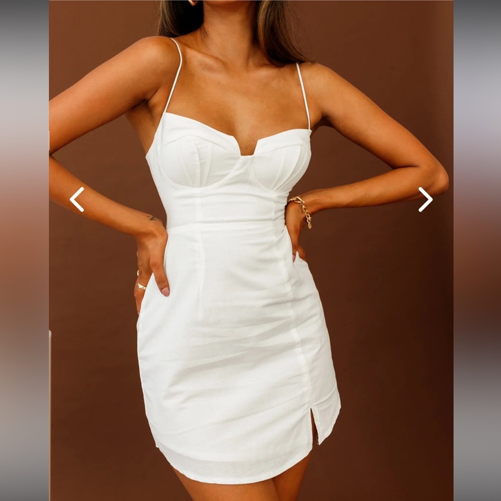 Devoted structured detail bust cami strap dress- sage